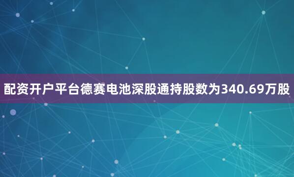 配资开户平台德赛电池深股通持股数为340.69万股